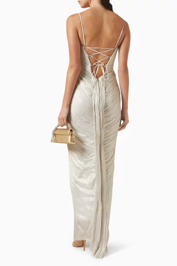 Lissandra Slit Dress in Silk Tulle