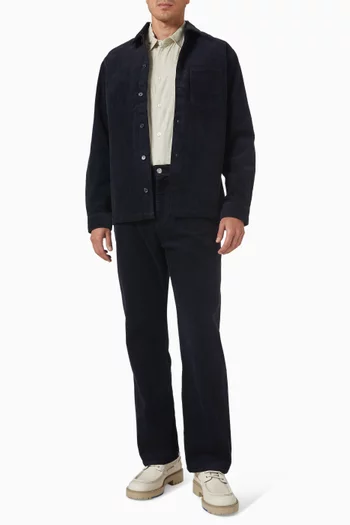 قميص سادامون جيه إس قماش قطني مخملي مضلع