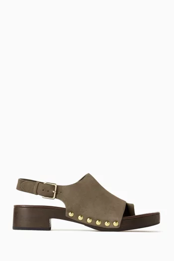Studded Clogs in Suede