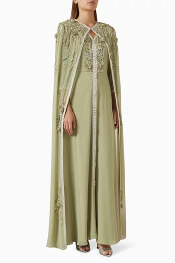 Latifa Embellished Cape Kaftan