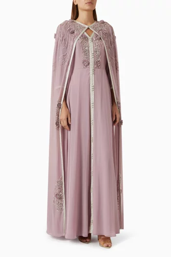 Latifa Embellished Cape Kaftan