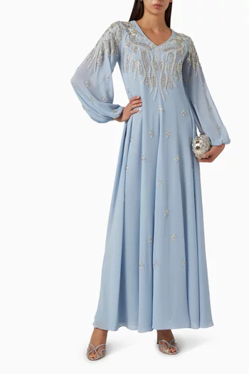 فستان مطرز بالخرز