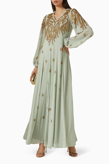 فستان مطرز بالخرز