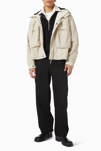 Rain Short Parka in Nylon-blend