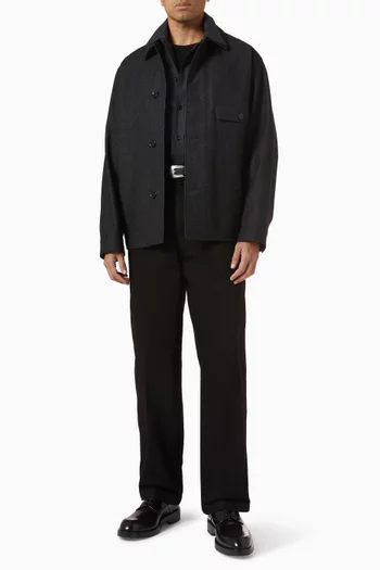 One Pocket Overshirt in Wool-blend