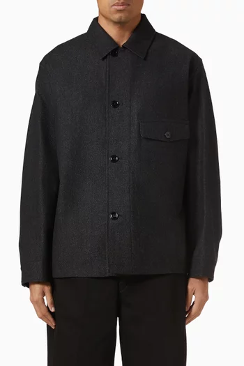 One Pocket Overshirt in Wool-blend
