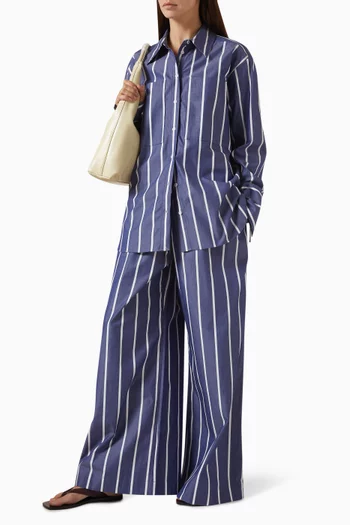 قميص كامبريدج بنقشة مخططة قطن