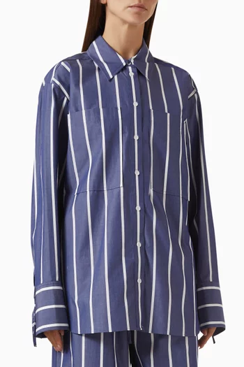 قميص كامبريدج بنقشة مخططة قطن