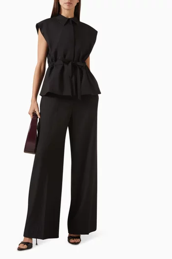 بنطال كاسترو بقصة ساق واسعة وحزام