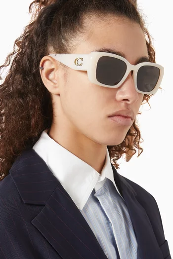 Square Logo Sunglasses in Acetate