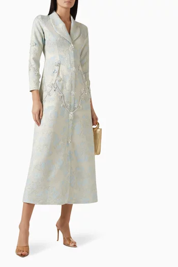 فستان مطرز جاكار