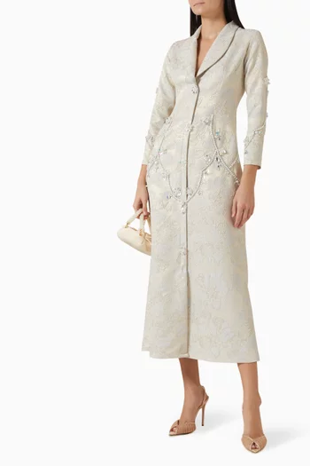 فستان مطرز جاكار