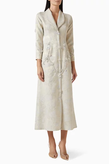 فستان مطرز جاكار