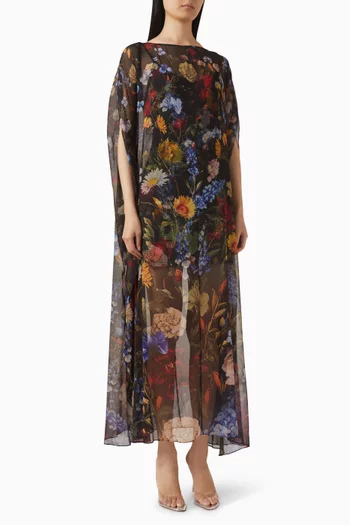 Linn Cape Dress in Chiffon