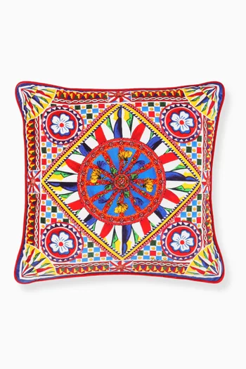 Small Carretto Siciliano Cushion in Velvet
