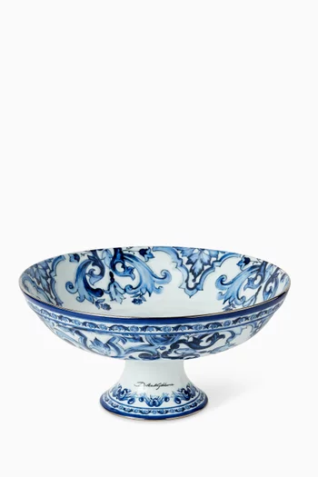 Blu Mediterraneo-print Fruit Bowl in Porcelain