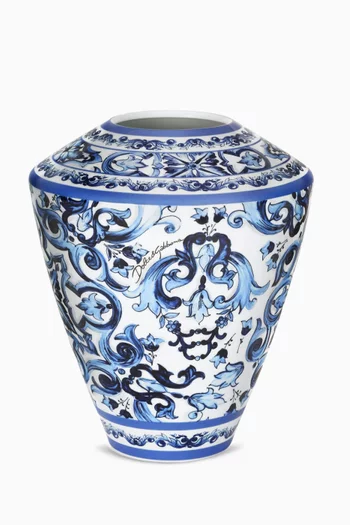 Large Blu Mediterraneo-print Amphora Vase in Porcelain