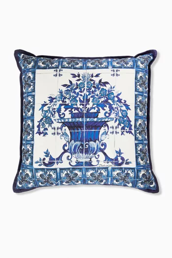Small Blu Mediterraneo Cushion in Velvet