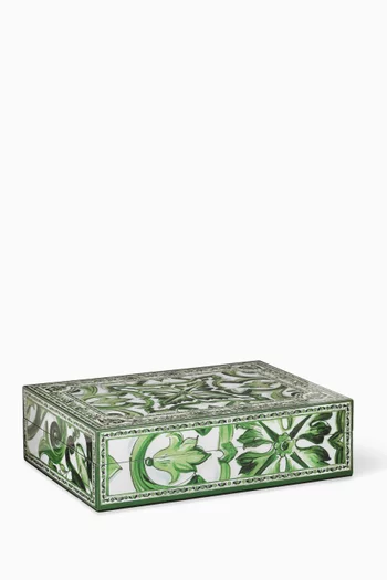 Large Maiolica-print Box in Plexiglass
