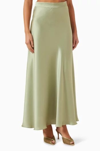 تنورة بقصة متوسطة الطول على شكل حرف A‏