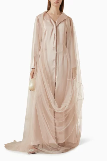 فستان بنمط معطف بياقة مستديرة