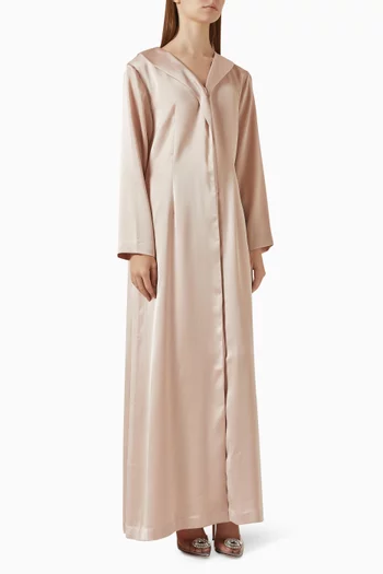 فستان بنمط معطف بياقة مستديرة