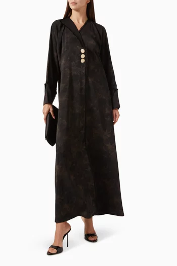 عباية بنمط معطف ونقشة فراشات