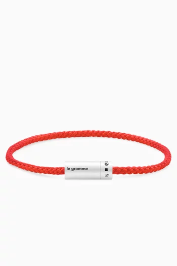 Nato Cable Cord Bracelet in Sterling Silver