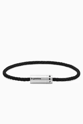 Nato Cable Cord Bracelet in Sterling Silver