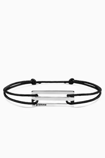 Perforated Cord Bracelet in Sterling Silver