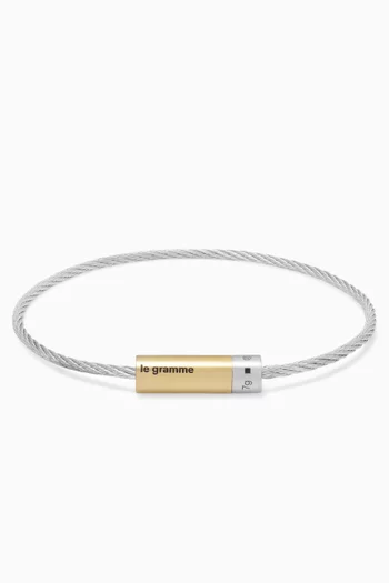 Cable Bracelet in 18kt Yellow Gold & Silver