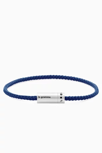 Nato Cable Cord Bracelet in Sterling Silver
