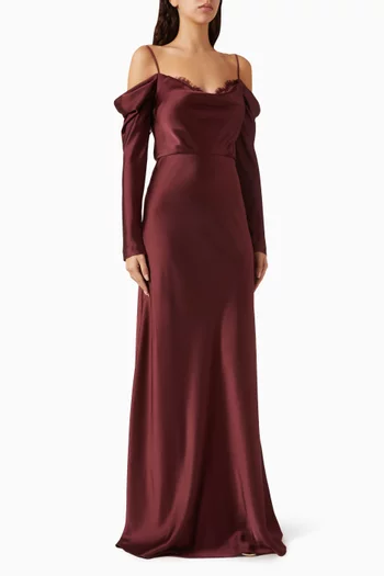 فستان سهرة أفالون بأكتاف مكشوفة