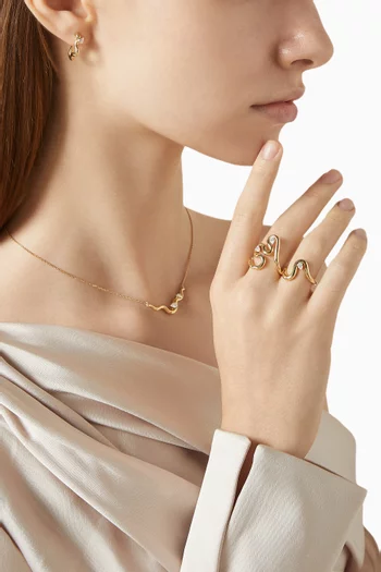 خاتم ويف مرصع بالماس ذهب عيار 18