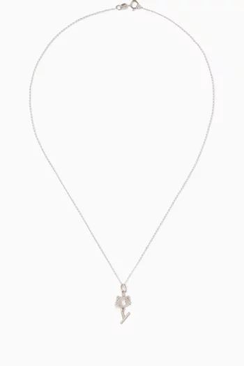 قلادة مايا ذا كيتين مرصعة بالماس وحلية حرف Y ذهب أبيض عيار 18