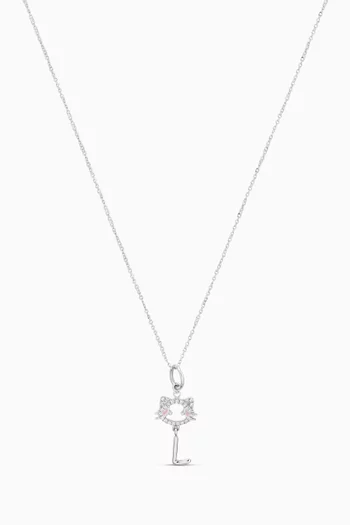 Maya & Friends Letter 'L' Necklace in 18kt White Gold