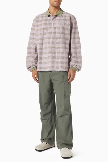 بلوزة رغبي مخططة بأكمام طويلة