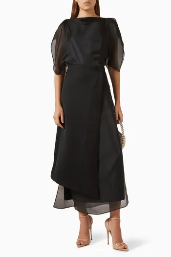 فستان سكارليت متوسط الطول