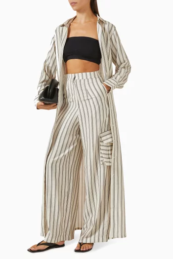 بنطال هانا كارغو بنقشة مخططة