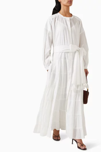 فستان اوليفيا بحزام بوبلين