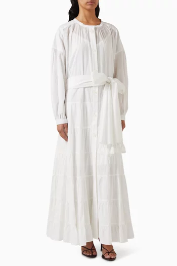 فستان اوليفيا بحزام بوبلين