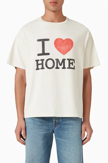 I Love Home Printed T-shirt in Cotton