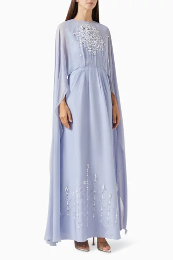 Beaded Cape-style Gown