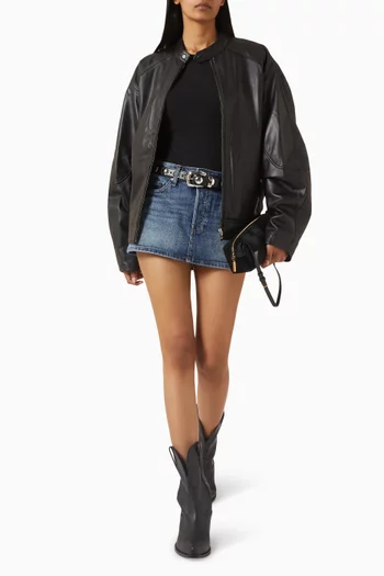 Cherry Mini Skirt in Denim