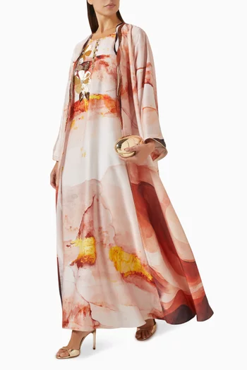 Floral Embellished Printed Maxi Dress
