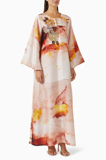 Floral Embellished Printed Maxi Dress