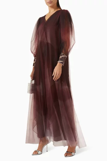 Embellished Wave Printed Maxi Dress