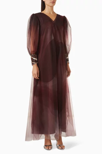Embellished Wave Printed Maxi Dress