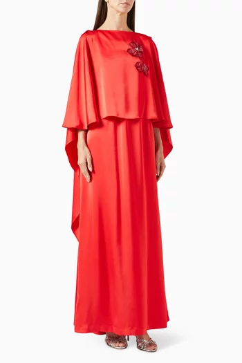 فستان طويل بكاب