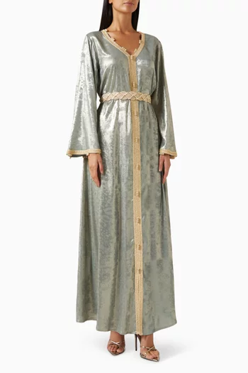 Embroidered Belted Kaftan